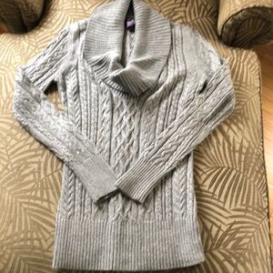 WHBM Holiday sweater.  Grey with silver